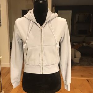 Brandy Melville gray (almost baby blueish) crop hoodie